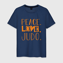 Мужская футболка Мир, любовь, дзюдо