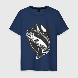 Мужская футболка Рыбалка на лосося