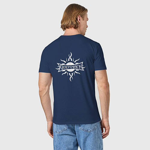 Мужская футболка GODSMACK ГОДСМАК спина Z / Тёмно-синий – фото 4
