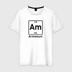 Футболка хлопковая мужская Am -Armenium, цвет: белый