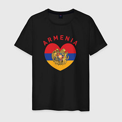 Футболка хлопковая мужская The Heart of Armenia, цвет: черный