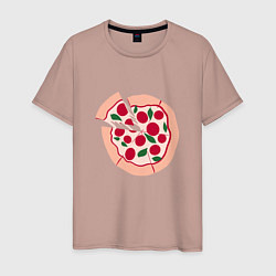 Мужская футболка Пицца и ломтик