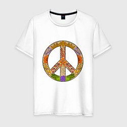 Мужская футболка Peace and flowers