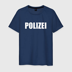 Мужская футболка POLIZEI Полиция Надпись Белая