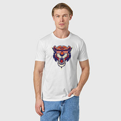 Футболка хлопковая мужская Tiger Hipster, цвет: белый — фото 2