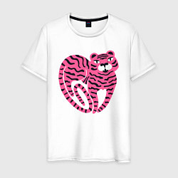 Футболка хлопковая мужская Pink Tiger, цвет: белый