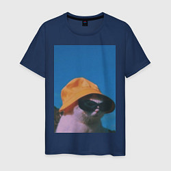 Мужская футболка Котик в шляпе и очках