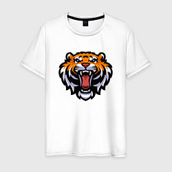 Футболка хлопковая мужская Tiger Head, цвет: белый