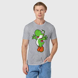 Футболка хлопковая мужская Yoshi, цвет: меланж — фото 2