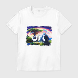 Футболка хлопковая мужская Ori and the Will of Блуждающие огоньки, цвет: белый