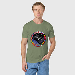 Футболка хлопковая мужская Космическая станция, цвет: авокадо — фото 2