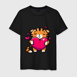 Мужская футболка Милый тигренок с сердечком