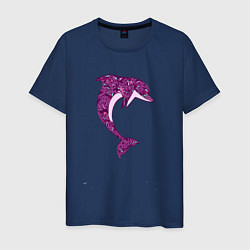 Мужская футболка Дельфин розовый