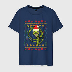 Мужская футболка Рождественский свитер Скептическая змея