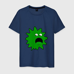 Футболка хлопковая мужская Зеленый паразит кричит, цвет: тёмно-синий