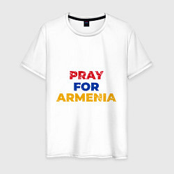 Футболка хлопковая мужская Pray Armenia, цвет: белый