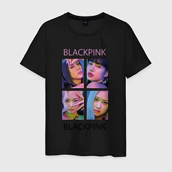 Мужская футболка BLACKPINK черно-розовые