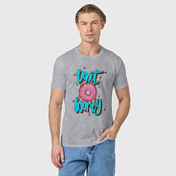 Футболка хлопковая мужская Donut Worry, цвет: меланж — фото 2