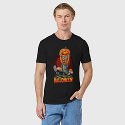 Футболка хлопковая мужская Halloween, цвет: черный — фото 2