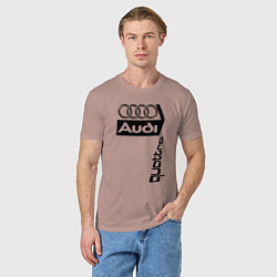 Футболка хлопковая мужская АудиAudi, цвет: пыльно-розовый — фото 2