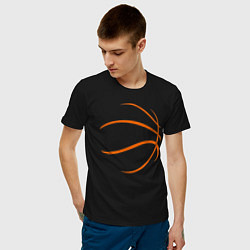 Футболка хлопковая мужская Баскетбольный мяч, цвет: черный — фото 2
