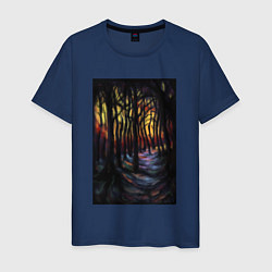 Мужская футболка Деревья в ночи