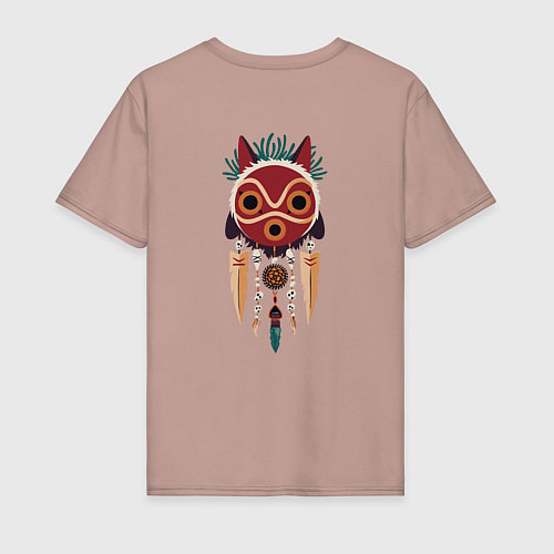 Мужская футболка Princеss mononoke / Пыльно-розовый – фото 2