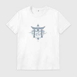 Футболка хлопковая мужская Genshin Impact - Инадзума, цвет: белый
