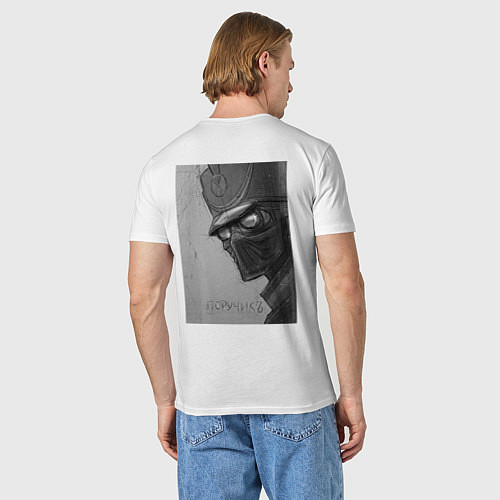Мужская футболка Поручик - русский супергерой 1812 год / Белый – фото 4