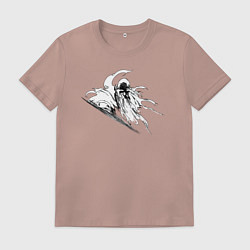 Футболка хлопковая мужская Ямамото Генрюсай Блич, цвет: пыльно-розовый