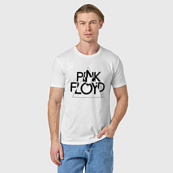 Футболка хлопковая мужская PINK FLOYD LOGO ПИНК ФЛОЙД, цвет: белый — фото 2