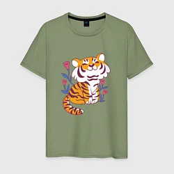 Мужская футболка Cute little tiger cub