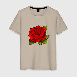 Мужская футболка Красная роза Рисунок