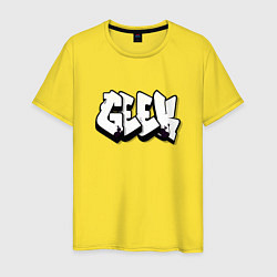 Футболка хлопковая мужская Geek graffiti, цвет: желтый