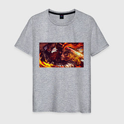 Мужская футболка Взгляд Ренгоку Клинок рассекающий демонов