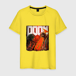 Мужская футболка Думгай пронзает демона DOOM