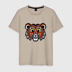 Мужская футболка Голова забавного тигра