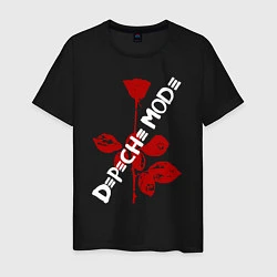 Мужская футболка Depeche Mode красная роза