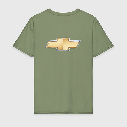 Мужская футболка Chevrolet Лого Эмблема спина / Авокадо – фото 2