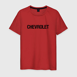 Футболка хлопковая мужская Chevrolet Лого Эмблема спина, цвет: красный