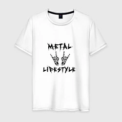 Футболка хлопковая мужская Металлика Metallica рок, цвет: белый