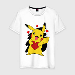 Мужская футболка ПИКАЧУ И СЕРДЕЧКО POKENON PIKACHU LOVE