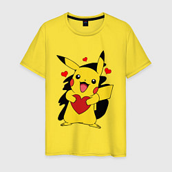 Мужская футболка ПИКАЧУ И СЕРДЕЧКО POKENON PIKACHU LOVE