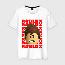 Мужская футболка ROBLOX RED LOGO LEGO FACE