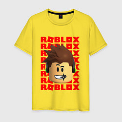 Мужская футболка ROBLOX RED LOGO LEGO FACE
