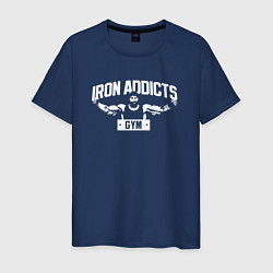 Футболка хлопковая мужская Iron Addicts Gym, цвет: тёмно-синий