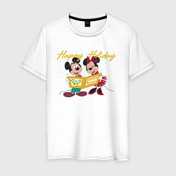 Мужская футболка Happy Holoday Mouse