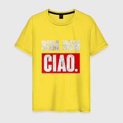 Футболка хлопковая мужская BUM BUM CIAO БУМАЖНЫЙ ДОМ, цвет: желтый