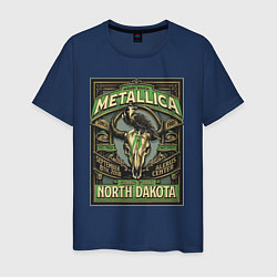 Футболка хлопковая мужская Metallica - North Dakota playbill, цвет: тёмно-синий