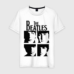 Футболка хлопковая мужская The Beatles - legendary group!, цвет: белый